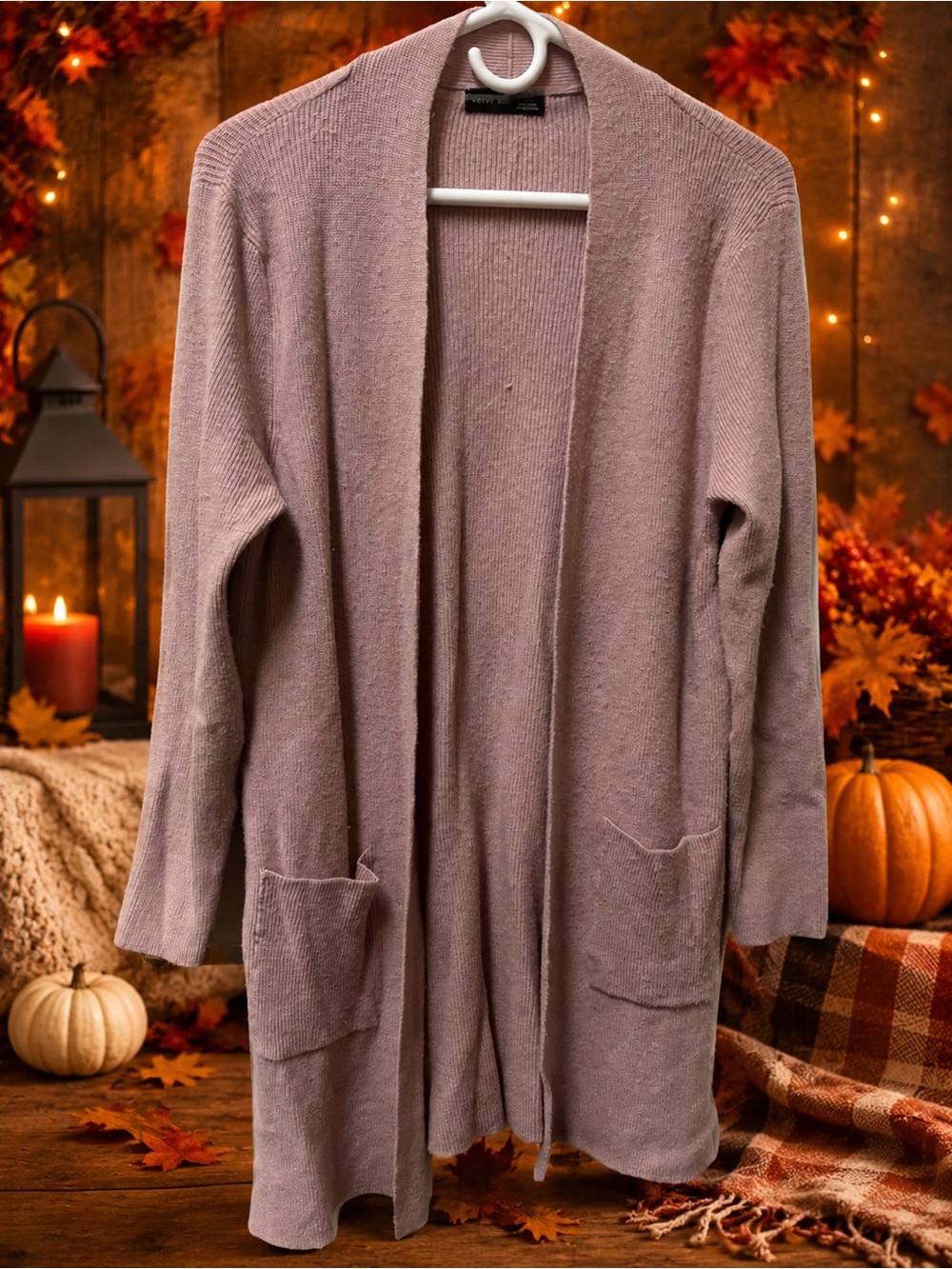 Open-Front Verve Ami Cozy Cardigan Sweater - Dusty Rose